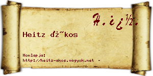 Heitz Ákos névjegykártya